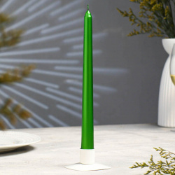 Свеча античная  2 3х 25 см лакированная зеленый металлик No brand 01223160