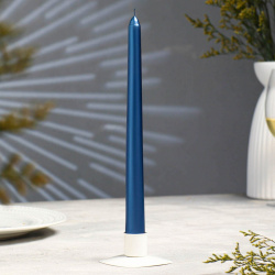 Свеча античная  2 3х 25 см лакированная синий металлик No brand 01223162
