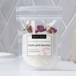 Соль для ванны с бутонами роз  расслабление и омоложение 150 г аромат розы beauty fox 04948378