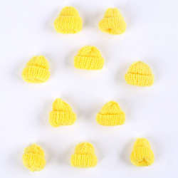 Шапка для игрушек вязаная  набор 10 шт цвет желтый размер 1 — 3 × 4 см No brand 05977011