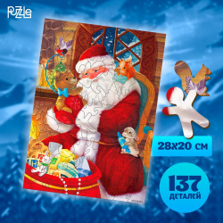 Пазл фигурный Puzzle 06114374 «В гостях у Деда Мороза»