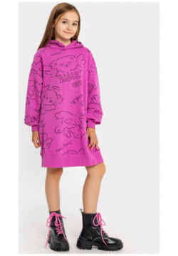 Платье худи для девочек розовое с принтом в виде граффити Mark Formelle 07623047 