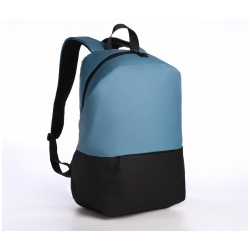 Рюкзак молодежный из текстиля на молнии  водонепроницаемый наружный карман цвет черный/голубой No brand 08223804