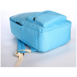 Рюкзак школьный из текстиля на молнии  2 кармана цвет голубой No brand 08223810