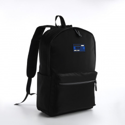 Рюкзак молодежный из текстиля на молнии  водонепроницаемый 4 кармана цвет черный/синий No brand 08227385