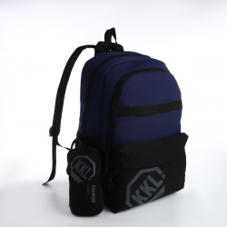 Рюкзак молодежный из текстиля на молнии  3 кармана сумка держатель для чемодана цвет черный/синий No brand 08227388