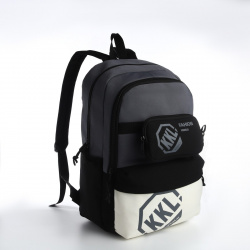 Рюкзак молодежный из текстиля на молнии  3 кармана сумка держатель для чемодана цвет черный/серый No brand 08227382