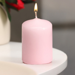 Свеча  цилиндр 4×6 см 9 ч светло розовая Дарим Красиво 01223081