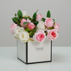 Коробка подарочная для цветов с pvc крышкой  упаковка Дарите Счастье 01226216