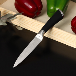 Нож кухонный доляна venus  лезвие 12 5 см цвет черный 0508845