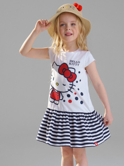 Платье трикотажное PLAYTODAY 0850475 с принтом Hello Kitty, размер: рост 110 ...