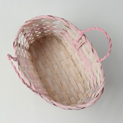 Корзина плетеная  d25 х 18 11/19 см розовая бамбук No brand 08520262