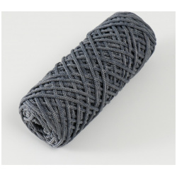 Шнур для вязания 35% хлопок 65% полипропилен 3 мм 85м/160±10 гр (джинс/графит) No brand 08573358