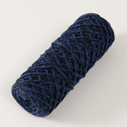 Шнур для вязания 35% хлопок 65% полипропилен 3 мм 85м/160±10 гр (сапфир/черный) No brand 08573359