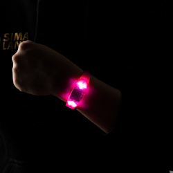 Светодиодный браслет розовый  батарейки cr2016х2 свечение розовое Luazon Lighting 08812907
