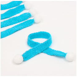 Шарфик для игрушек вязанный  набор 5 шт размер 1 — 27 × 2 см цвет голубой No brand 08764672