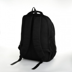 Рюкзак школьный из текстиля на молнии  5 карманов цвет черный/синий No brand 08875847