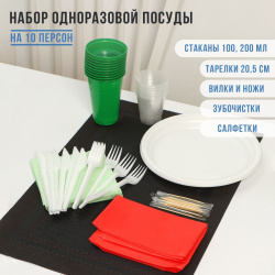 Набор пластиковой одноразовой посуды не забыли  02483779