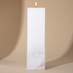 Свеча интерьерная белая с бетоном  5 х х17 см No brand 08903633