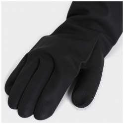 Перчатки хозяйственные резиновые доляна  размер l защитные химически стойкие 100 гр цвет черный 0465636
