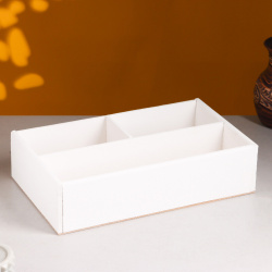Ящик деревянный 20 5×34 5×10 см подарочный комодик  белая кисть Дарим Красиво 0969446