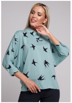 Блузка SEZONI 01192420 Блуза прямого силуэта с рукавами летучая мышь манжетами
