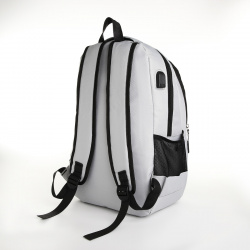 Рюкзак молодежный  2 отдела на молнии наружный карман с usb цвет серый No brand 08972361
