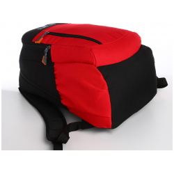 Рюкзак школьный  2 отдела на молнии 3 кармана цвет черный/красный No brand 08972366