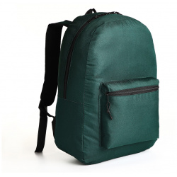 Рюкзак молодежный на молнии  наружный карман цвет зеленый No brand 09371277