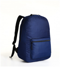 Рюкзак молодежный на молнии  наружный карман цвет синий No brand 09371259