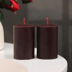 Набор свечей столбиков 2 шт  4х6 см шоколадный трюфель No brand 02076520