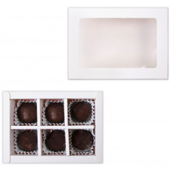 Коробка складная под 6 конфет  белая 13 7 х 9 8 3 см UPAK LAND 01346954