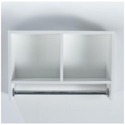 Шкаф подвесной для ванной комнаты со штангой полотенец белый  60 х 15 4 40 см Клик Мебель 09912199