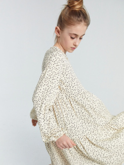 Платье для девочек молочно бежевое в цветочки Mark Formelle 09991340 