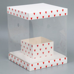 Коробка подарочная для цветов с вазой и pvc окнами складная  упаковка Дарите Счастье 01710265