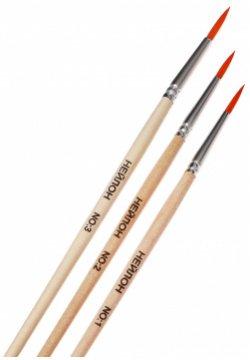 Набор кистей синтетика 3 штуки (круглые: №1 2 3) с деревянными ручками  на блистере Calligrata 010350743