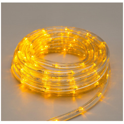 Световой шнур luazon lighting 10 мм  ip65 5 м 24 led/м 220 в 8 режимов свечение желтое 010783541
