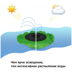 Плавающий фонтан  7 вт 200 л/ч на солнечной батарее No brand 010782045