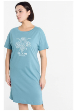 Сорочка ночная женская дымчато голубая с печатью Mark Formelle 011176775 