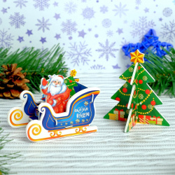 3d конструктор фигурки UNICON 01207450 «Сани Деда Мороза»