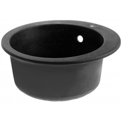 Мойка для кухни из камня zein 510/q4  d=507 мм круглая перелив цвет черный 011292000