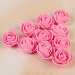 Набор цветов для декора из фоамирана  d=3 см 10 шт розовый No brand 01033311