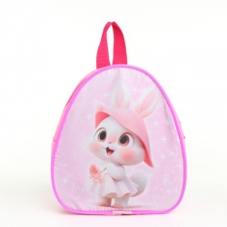 Рюкзак детский 21*9*23  отд на молнии кролик в шляпе розовый Выбражулька 012234918