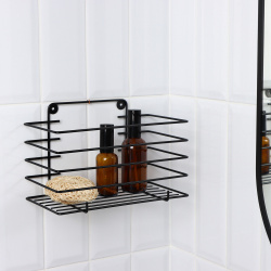 Полка прямая для ванной с высокими бортиками  24 5×13×16 5 см цвет черный No brand 012343355
