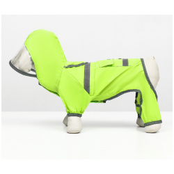 Комбинезон для собак  демисезонный с козырьком размер м (дс 32 ог 45 ош 35 см) зеленый No brand 012584948
