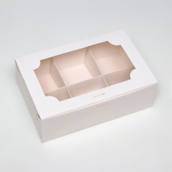 Коробка на 6 пирожных  белая 24 х 16 8 UPAK LAND 012905639