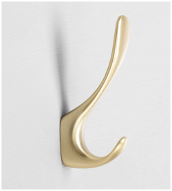Крючок мебельный cappio heel  двухрожковый сатиновое золото 013062476