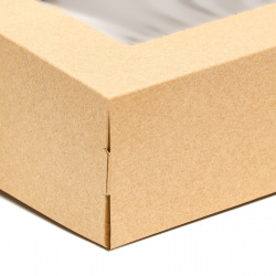 Упаковка для продуктов  крафт с окном 23 х 14 6 см 1 9 л набор 10 шт UPAK LAND 013187355