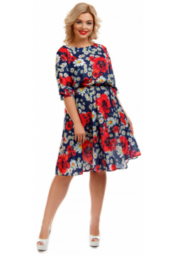 Платье Liza Fashion 0211346 Воздушное из шифона с цветами  Делает образ