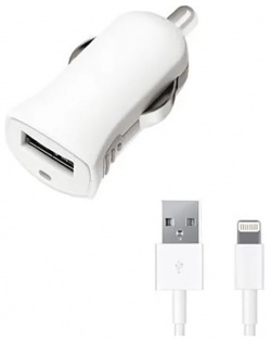 Автомобильное зарядное устройство Deppa 11250 5Вт  MFI для Apple с разъемом Lightning (8 pin) Белый